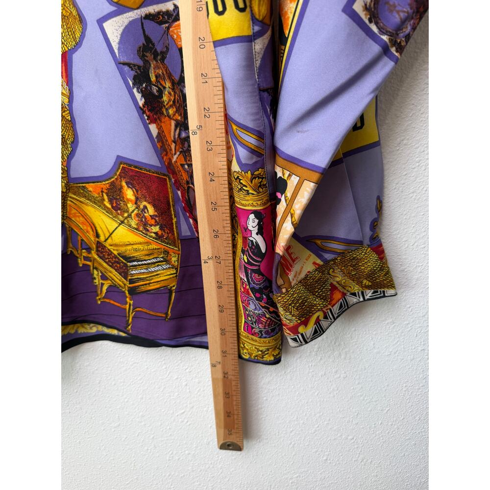 Gianni Versace Men's XL Purple Teatro Silk Shirt - Picture 15 of 15